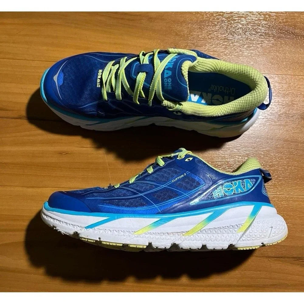 Womens Hoka One One Clifton 2 Running Walking Lace Up Sneakers Shoes